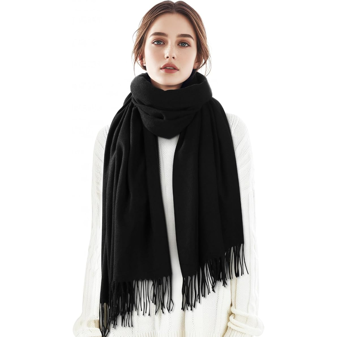 Plaid Cashmere Winter Shawl for Women – Cozy Oversized Wrap Scarf for Cold Weather, Evening Events & Daily Wear | Thomler