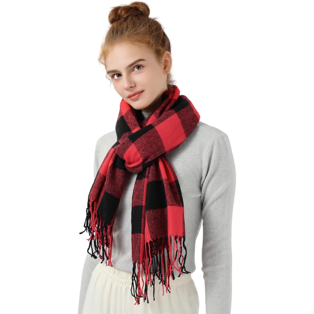 Plaid Cashmere Winter Shawl for Women – Cozy Oversized Wrap Scarf for Cold Weather, Evening Events & Daily Wear | Thomler