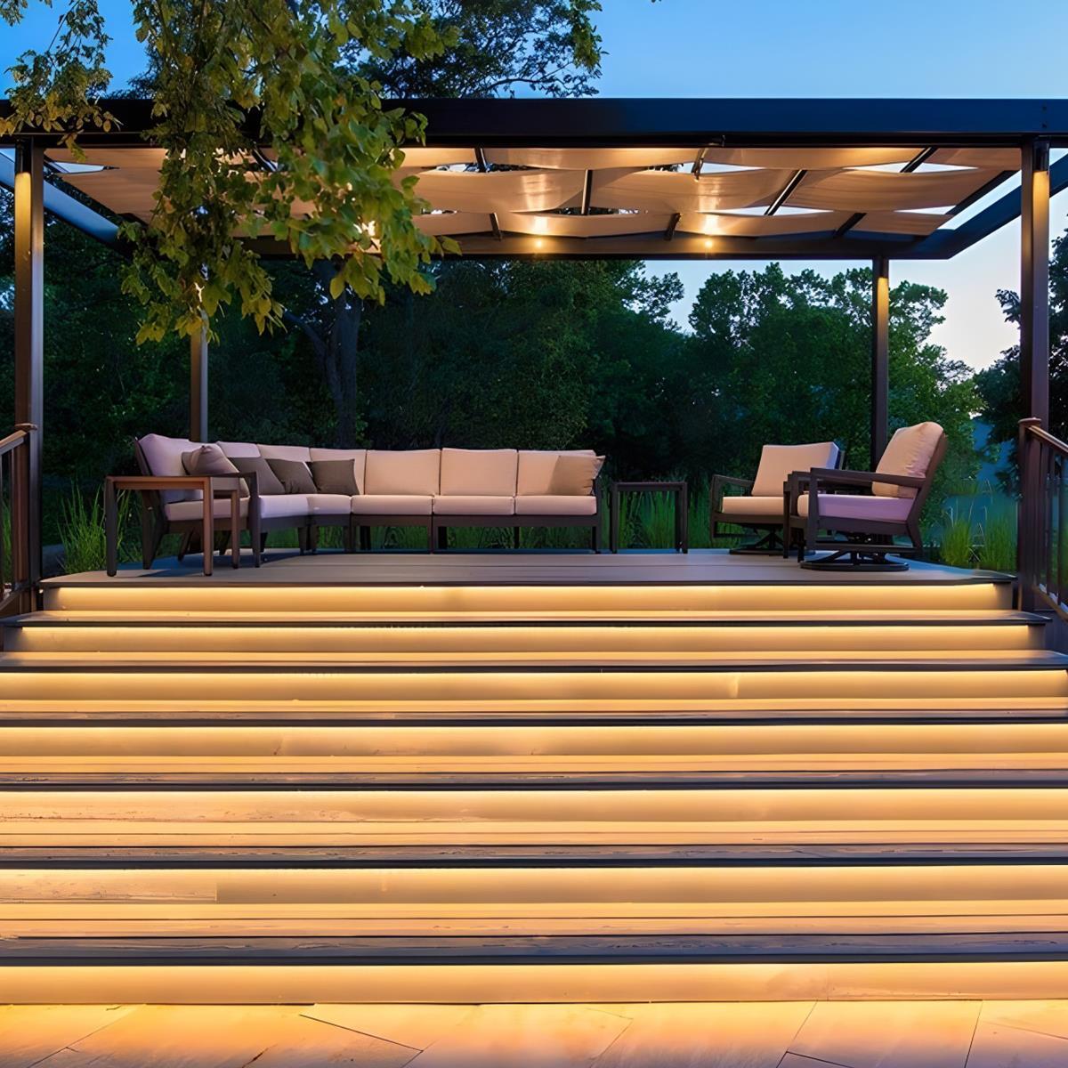 Outdoor LED Strip Flexible Solar 5.0 m Warm White Garden Path Patio Recessed Lighting Waterproof Linear Light | Thomler