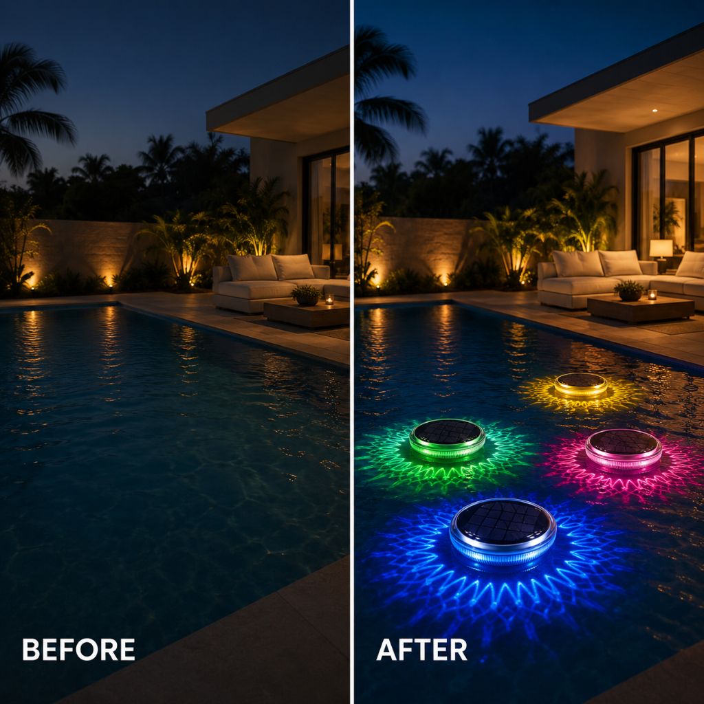 Waterproof LED Pool Float Light with Remote – Solar Powered, 9 Colors, Timer & Auto-On for Swimming Pools | Thomler