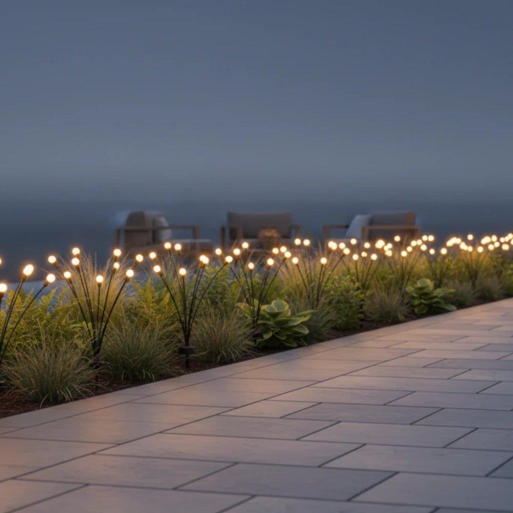 Swaying LED Garden Stakes Solar Powered Outdoor Pathway Lights Warm White Waterproof Decorative Lawn Accent Lighting for Yard Patio Walkway | Thomler