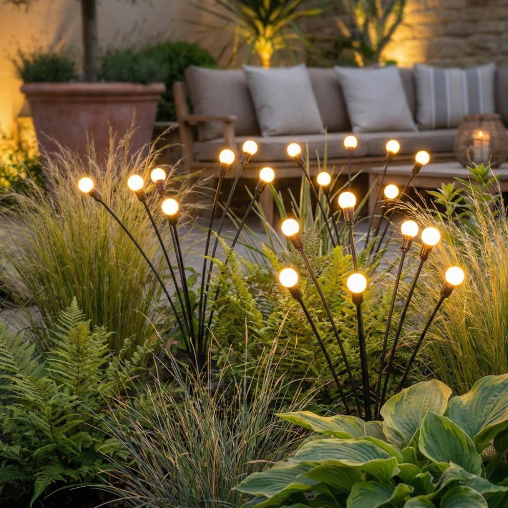 Swaying LED Garden Stakes Solar Powered Outdoor Pathway Lights Warm White Waterproof Decorative Lawn Accent Lighting for Yard Patio Walkway | Thomler