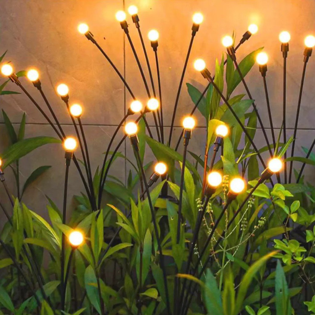 Swaying LED Garden Stakes Solar Powered Outdoor Pathway Lights Warm White Waterproof Decorative Lawn Accent Lighting for Yard Patio Walkway | Thomler