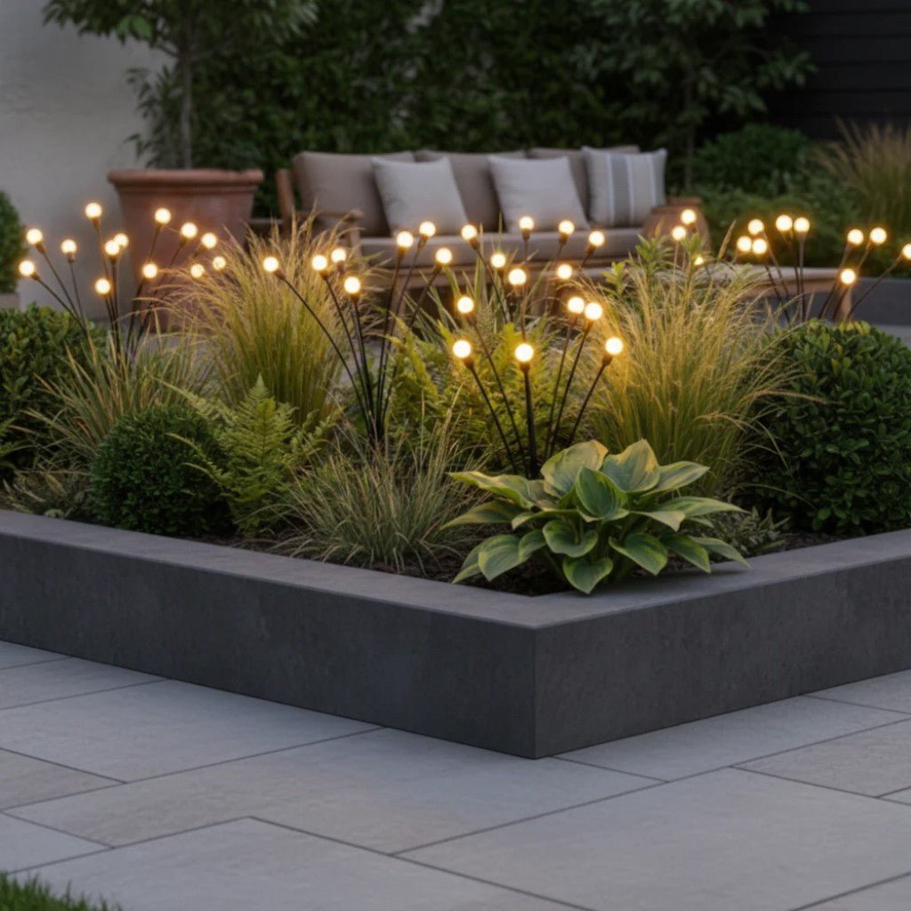 Swaying LED Garden Stakes Solar Powered Outdoor Pathway Lights Warm White Waterproof Decorative Lawn Accent Lighting for Yard Patio Walkway | Thomler