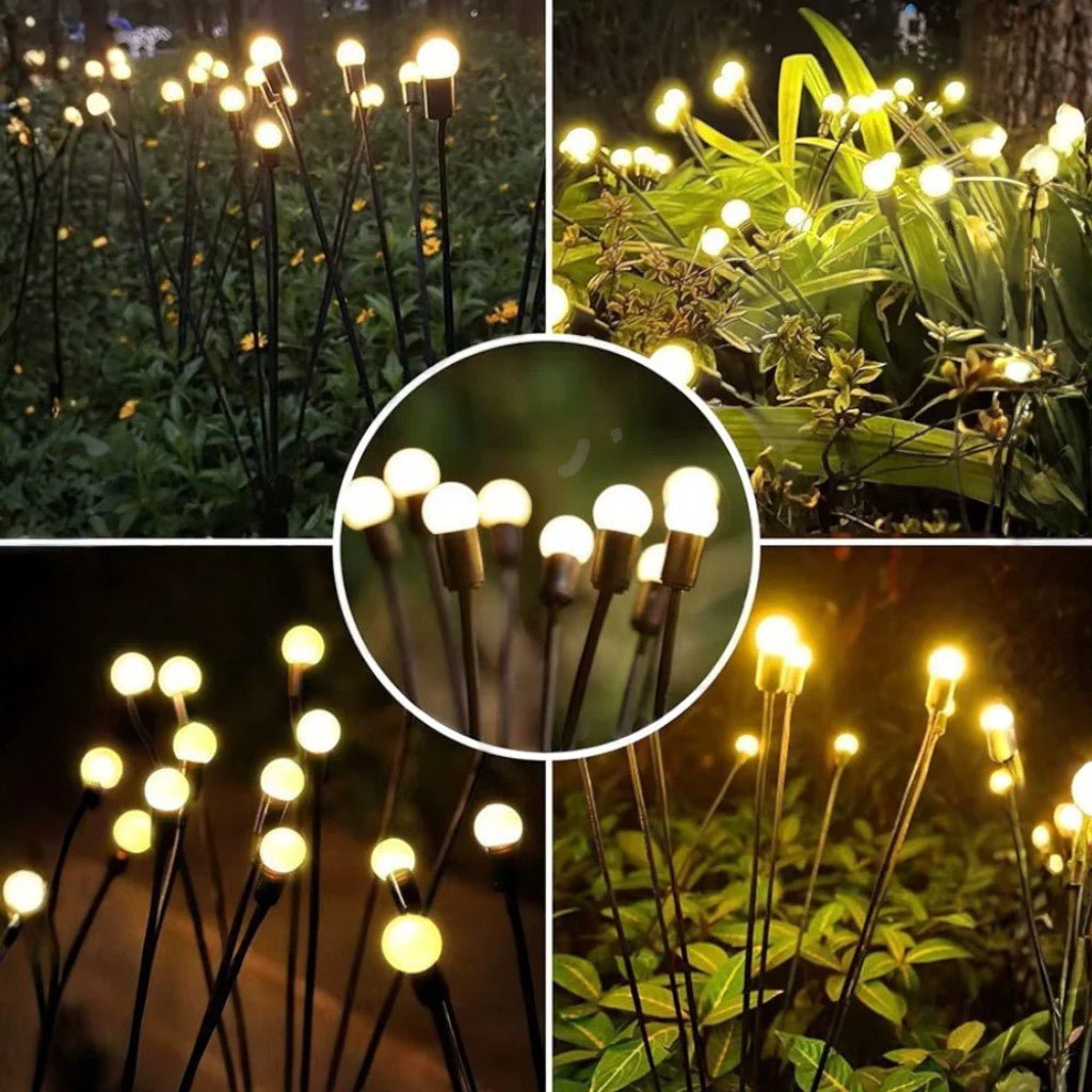 Swaying LED Garden Stakes Solar Powered Outdoor Pathway Lights Warm White Waterproof Decorative Lawn Accent Lighting for Yard Patio Walkway | Thomler