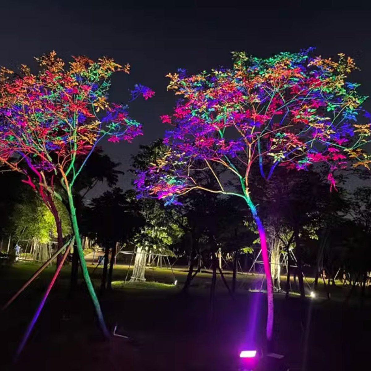 Outdoor Floodlight Cast Aluminium RGB LED 24W 15.0 m² Garden Facade Landscape Spotlight Waterproof Grey | Thomler