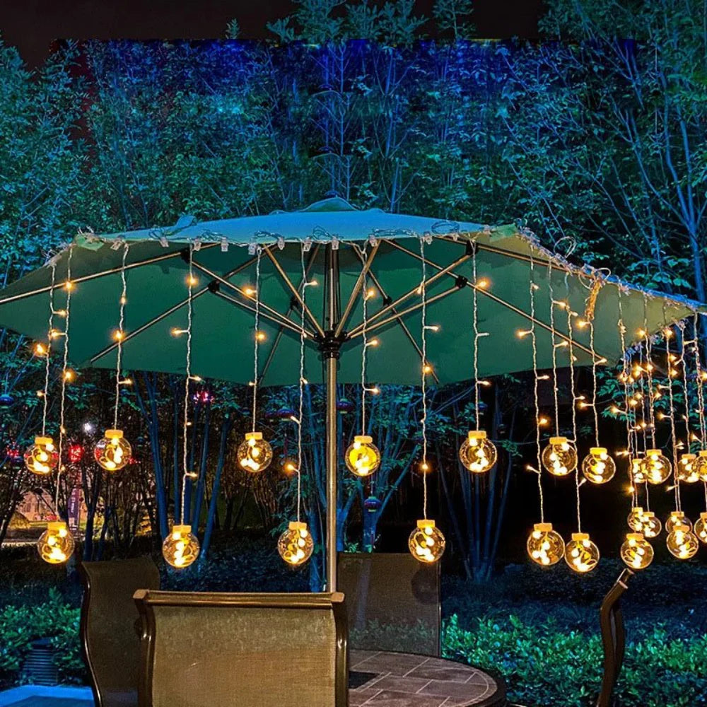 Pendant Light Solar 10 ft Outdoor String Lights Warm Glow Garden Patio Pergola Decor | Thomler