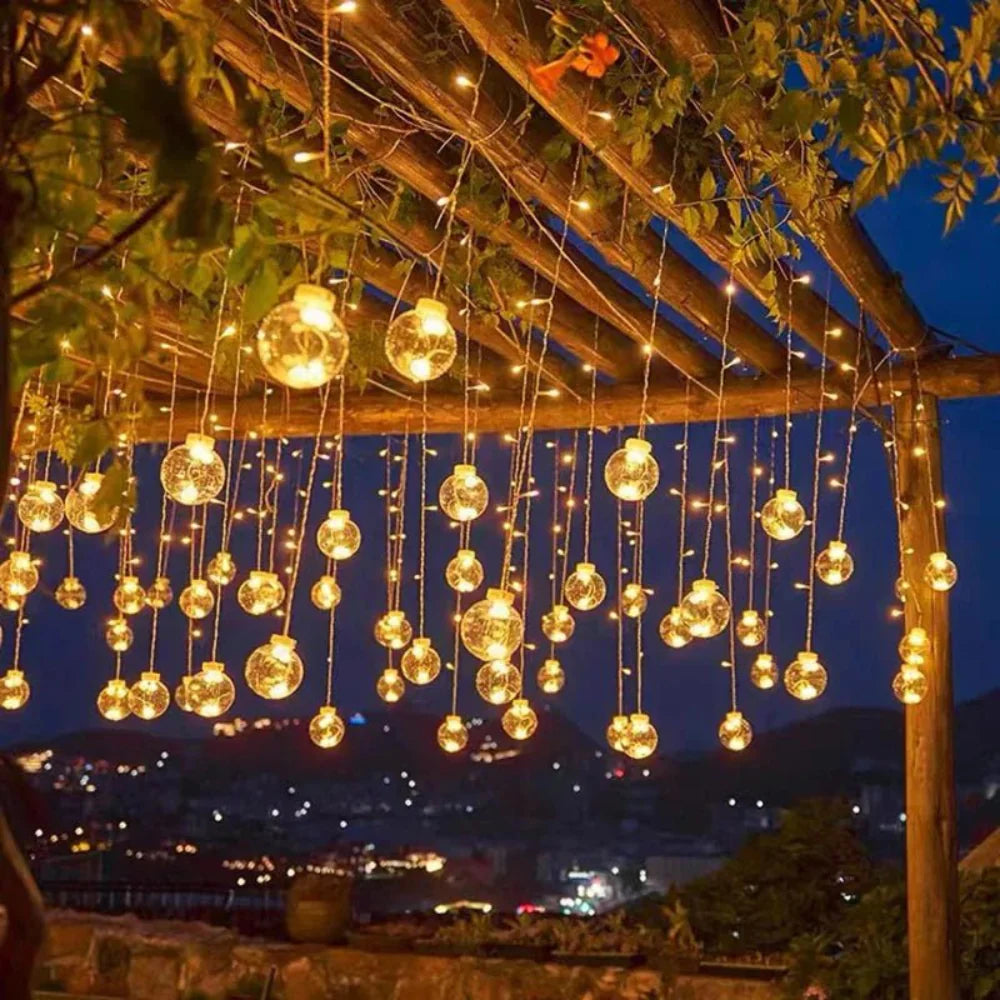 Pendant Light Solar 10 ft Outdoor String Lights Warm Glow Garden Patio Pergola Decor | Thomler