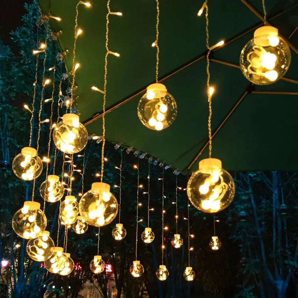 Pendant Light Solar 10 ft Outdoor String Lights Warm Glow Garden Patio Pergola Decor | Thomler