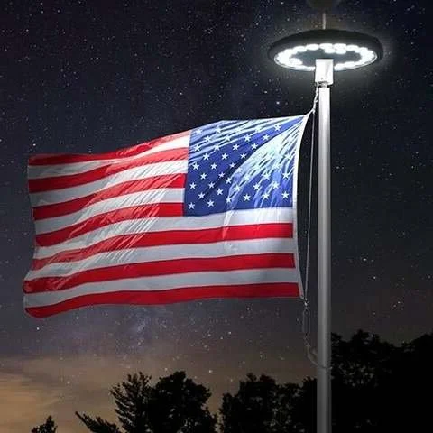 Solar Flagpole Light 700 Lumen 26 LED Automatic Dusk Sensor Weatherproof for Outdoor Flags Patriotic American Flag Pole | Thomler