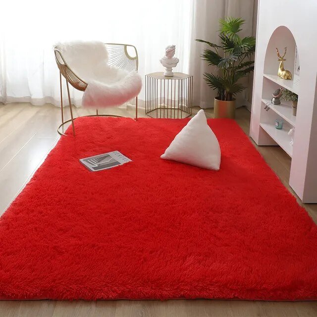Plush Shag Area Rug for Living Room & Bedroom - Soft Non-Slip Floor Mat Polyester Carpet Runner for Home Decor | Thomler