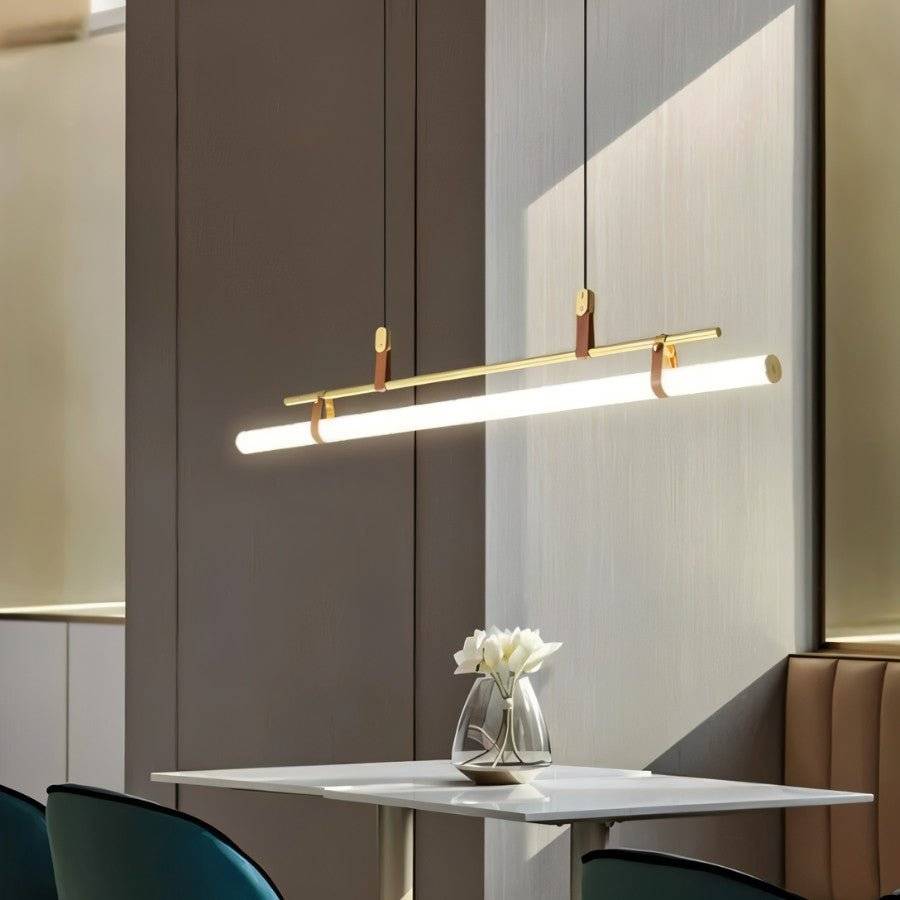 Pendant Light Metal Tubular LED Adjustable Height Kitchen Island Workspace Linear Hanging Light Warm White Cool White | Thomler