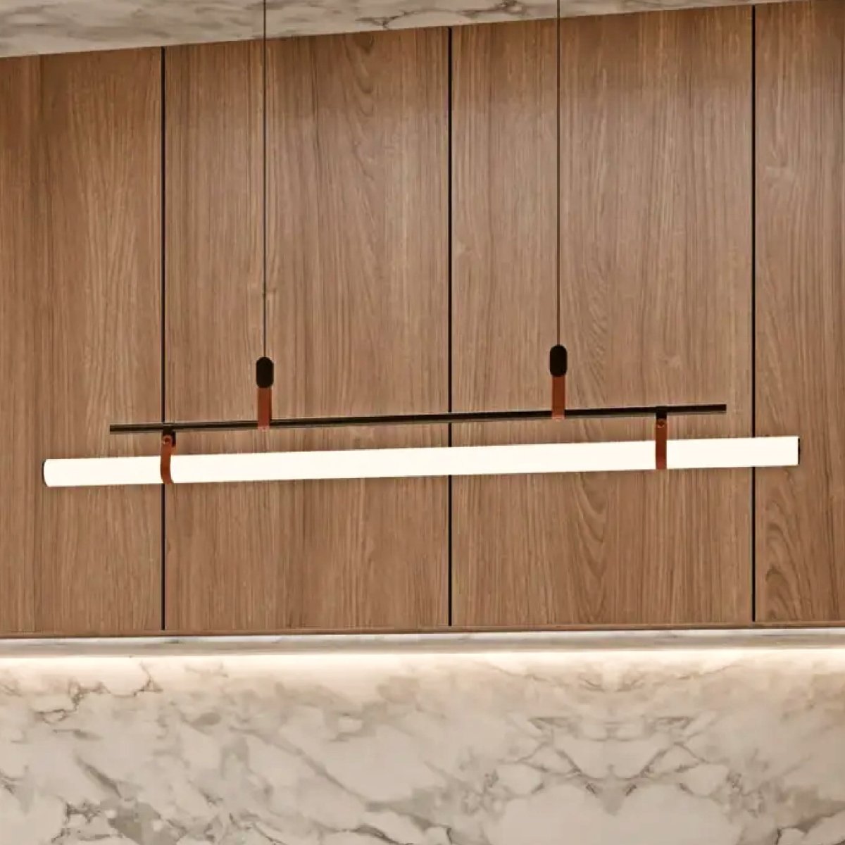 Pendant Light Metal Tubular LED Adjustable Height Kitchen Island Workspace Linear Hanging Light Warm White Cool White | Thomler