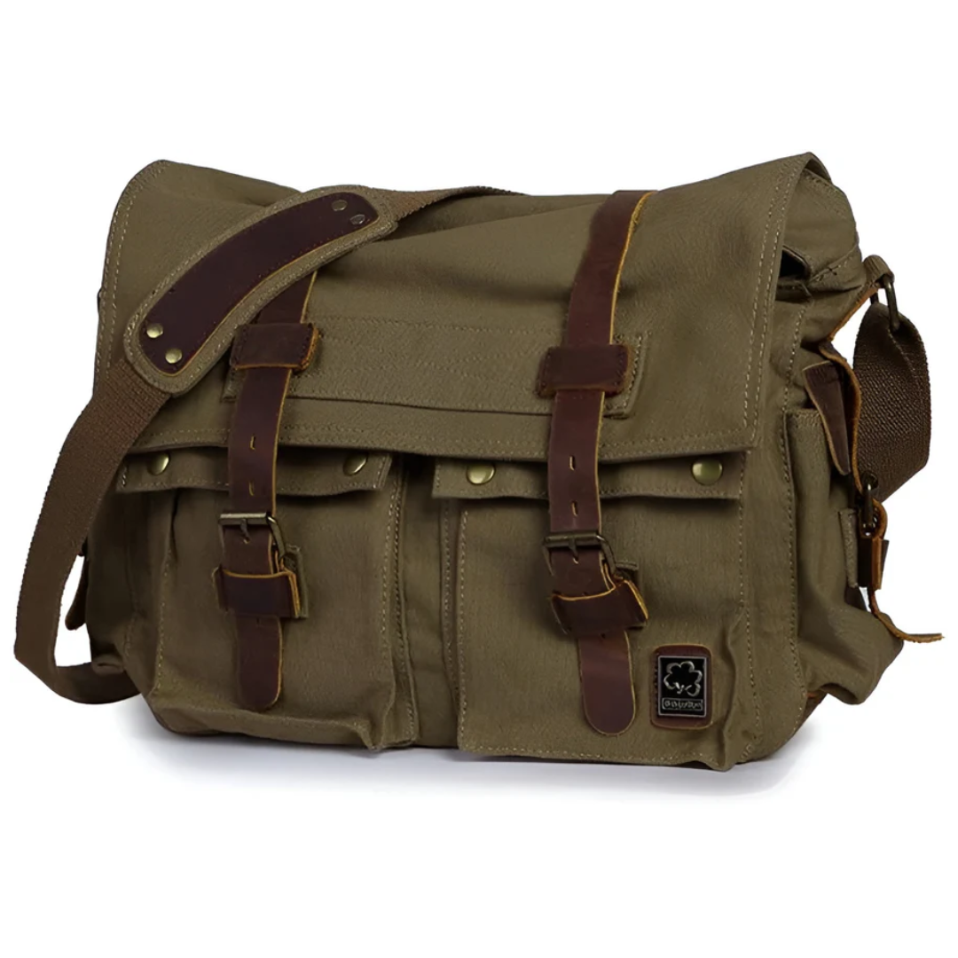 Men's Canvas Shoulder Bag with Multiple Pockets for Everyday Carry and Travel | Hands-Free Sling Pack for Phone Wallet Keys | Adjustable Str | Thomler