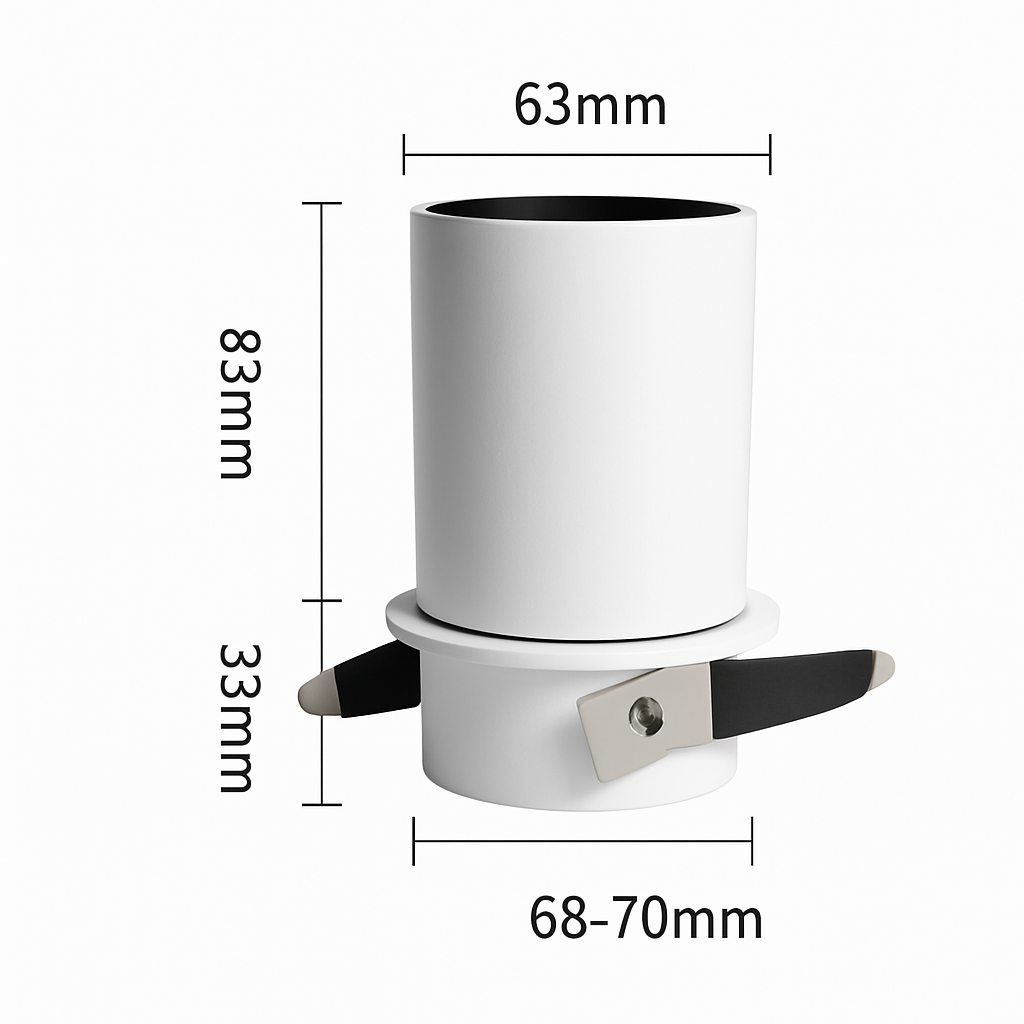 Spotlight Metal 4.6 in Adjustable 12W LED White Black Ceiling Wall Kitchen Bedroom Lighting Fixture | Thomler