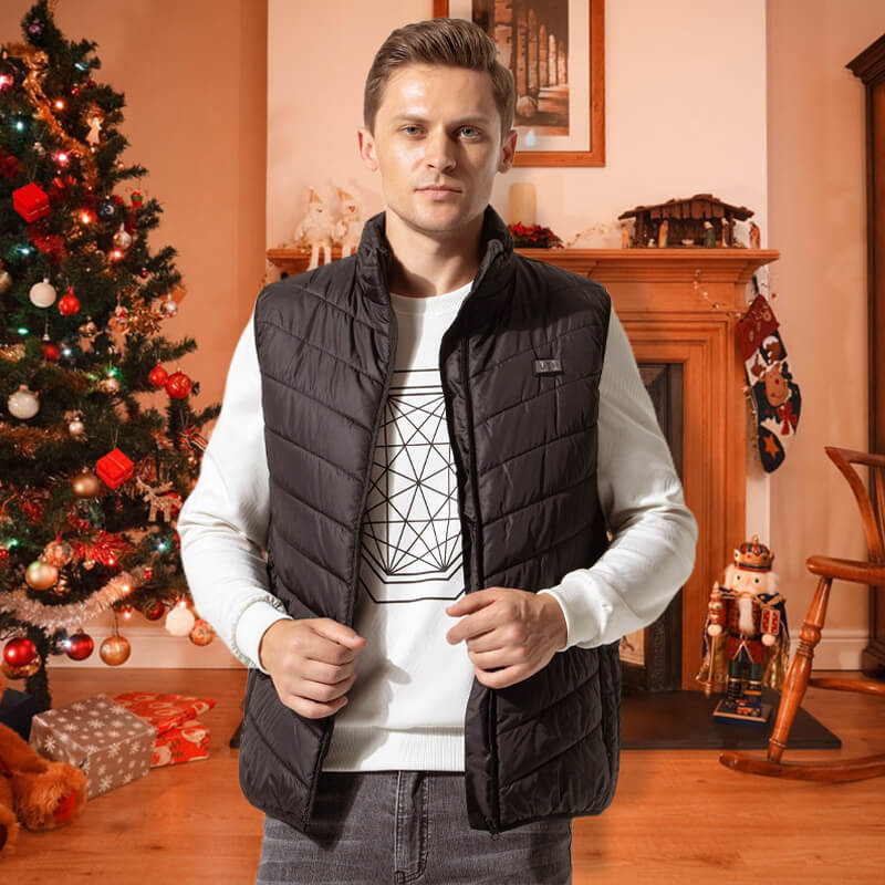 Carbon Fiber Warming Jacket with Powerbank-Powered Heat Panels – Insulated Sleeveless Design for Winter Outdoor Work | Thomler