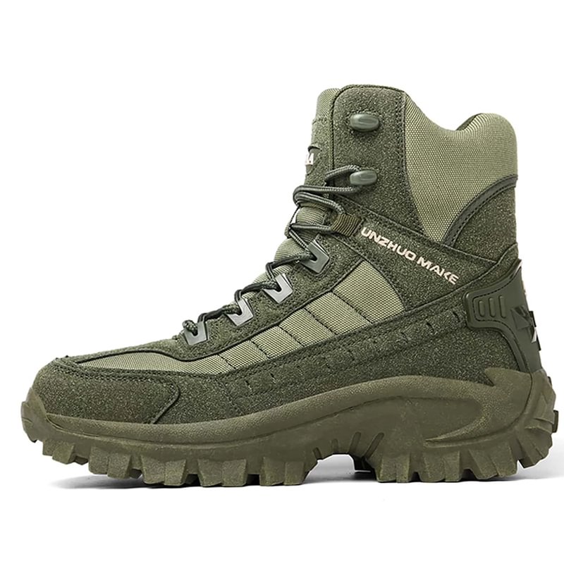 Men's All-Season Tactical Work Boots Waterproof Suede Ankle Support Non-Slip Hiking Boots for Outdoor Work Camping Hunting | Thomler