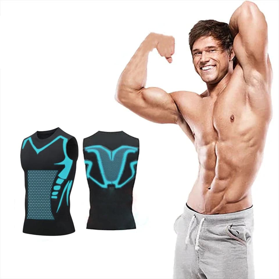 Slimming Undershirt for Men – Sleeveless Body Shaper Tank with Chest Support – Breathable Neoprene Compression Wear for Gym, Office & Daily Use – Invi