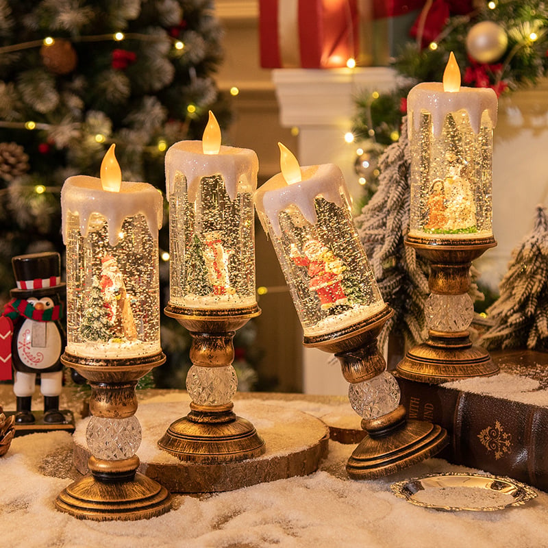 Holiday Candle Night Light – Festive LED Tea Light with Flickering Flame Effect for Christmas Decor | Thomler