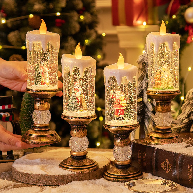 Holiday Candle Night Light – Festive LED Tea Light with Flickering Flame Effect for Christmas Decor | Thomler