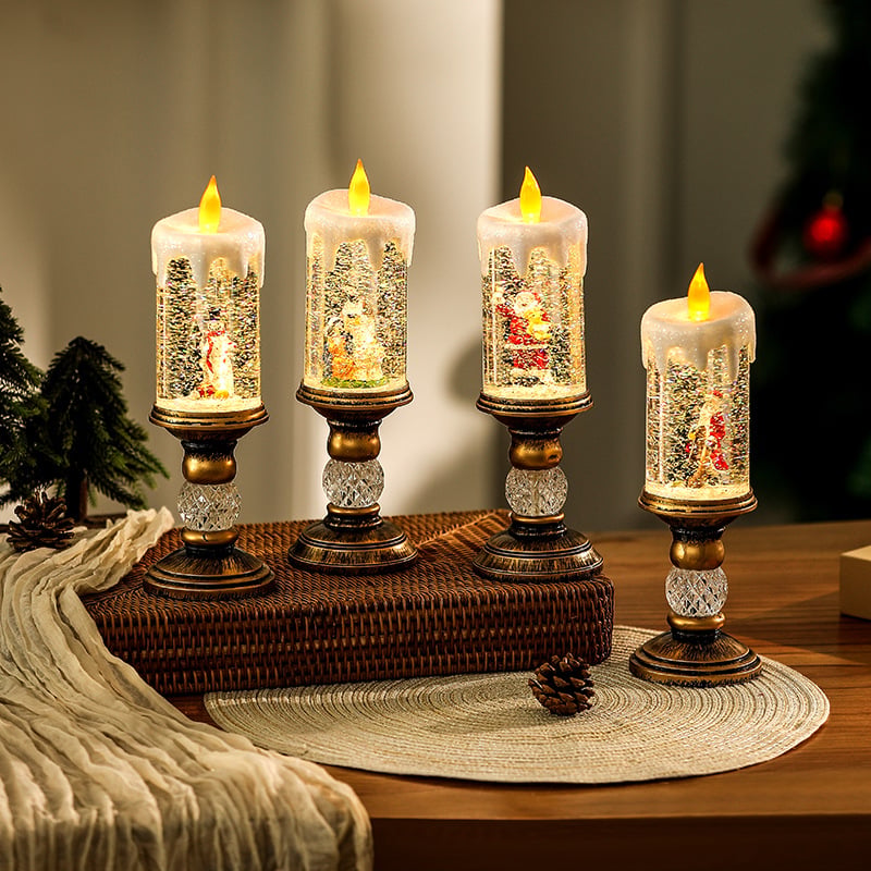 Holiday Candle Night Light – Festive LED Tea Light with Flickering Flame Effect for Christmas Decor | Thomler