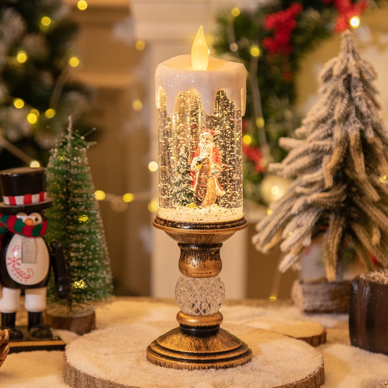 Holiday Candle Night Light – Festive LED Tea Light with Flickering Flame Effect for Christmas Decor | Thomler