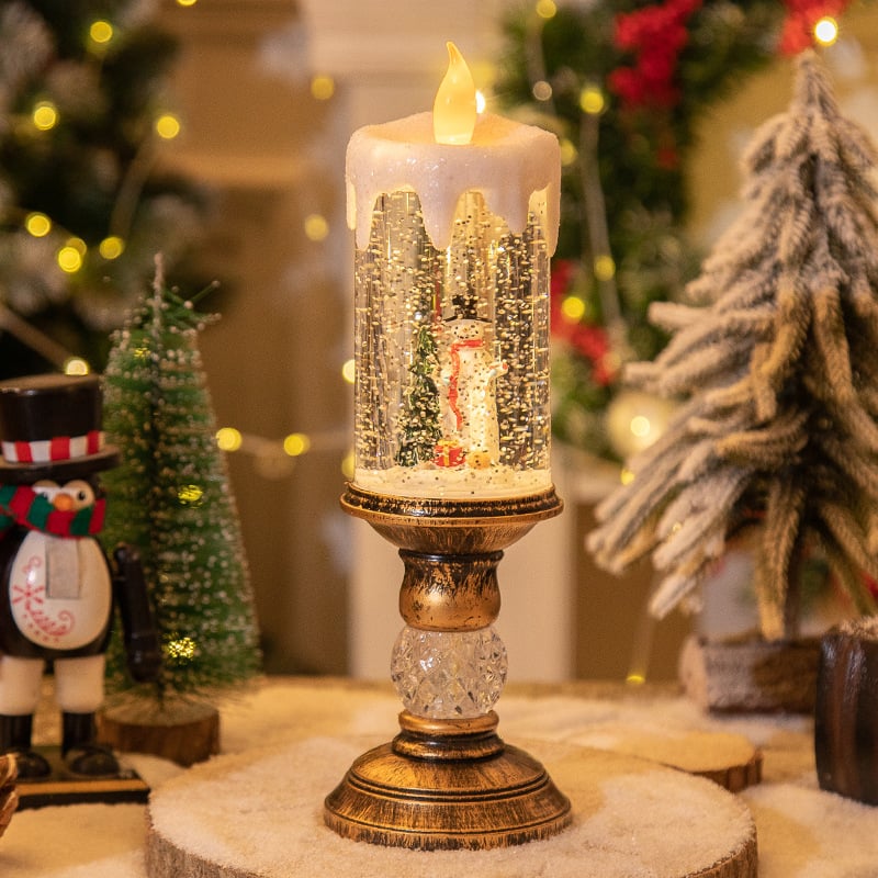 Holiday Candle Night Light – Festive LED Tea Light with Flickering Flame Effect for Christmas Decor | Thomler
