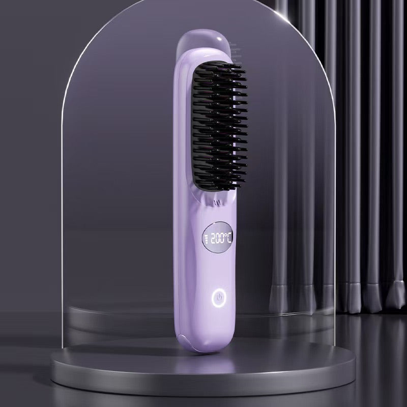Heated Styling Brush for Short Hair & Bangs – One-Step Drying & Volumizing Tool for Quick Morning Styling | Thomler