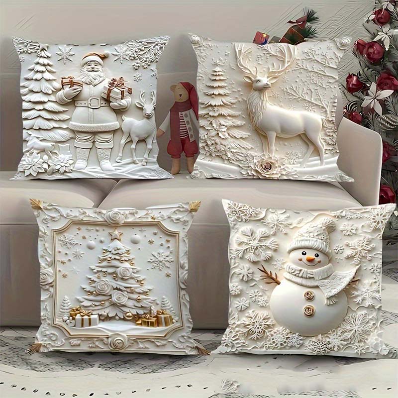 NordForm 4er-Set – Elegante Weihnachts-Kissenbezüge | 50% RABATT