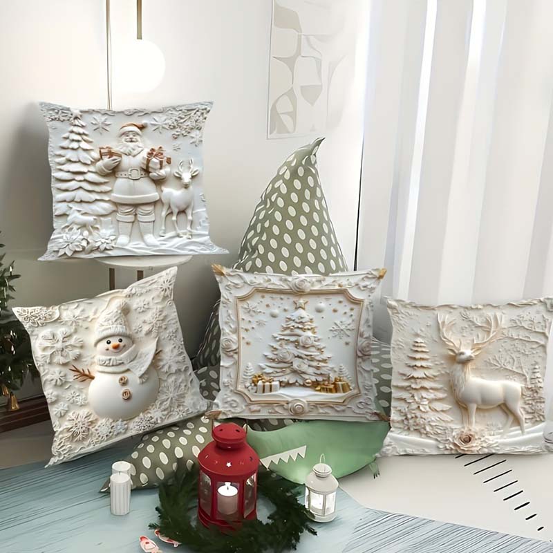 NordForm 4er-Set – Elegante Weihnachts-Kissenbezüge | 50% RABATT