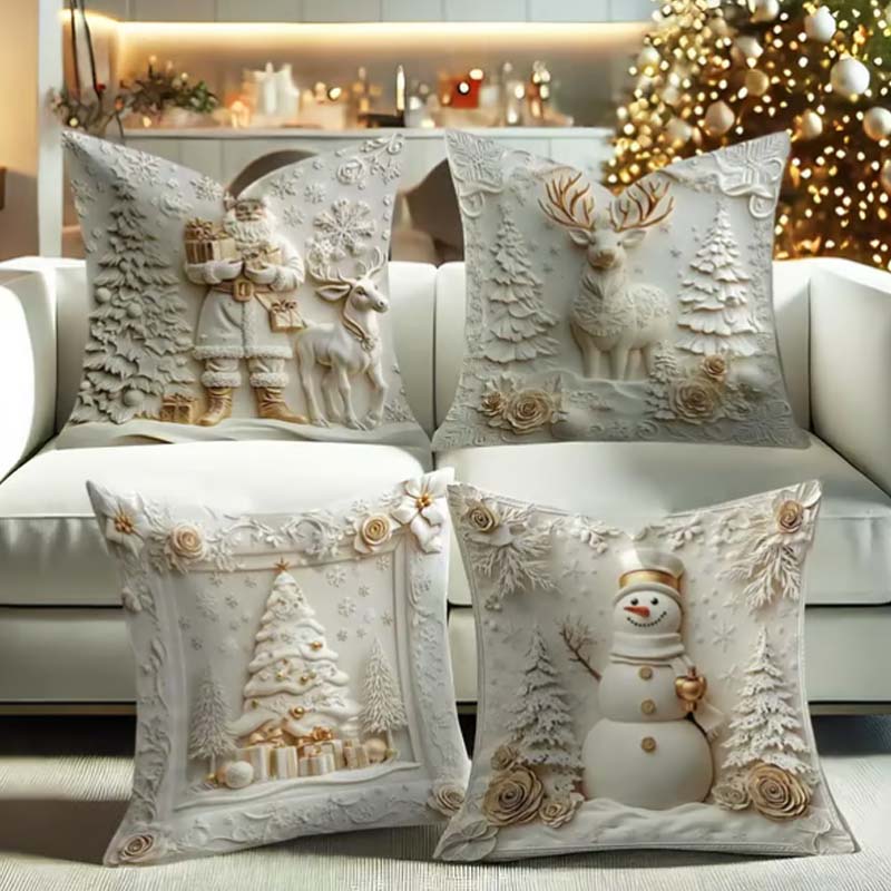 NordForm 4er-Set – Elegante Weihnachts-Kissenbezüge | 50% RABATT