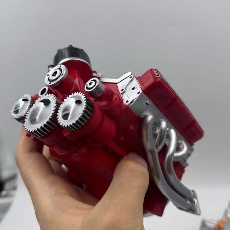 Working V8 Gasoline Engine Model Kit Metal Miniature Motor CDI Ignition RC Compatible Small Block OHV Educational Mechanical Build Desktop | Thomler