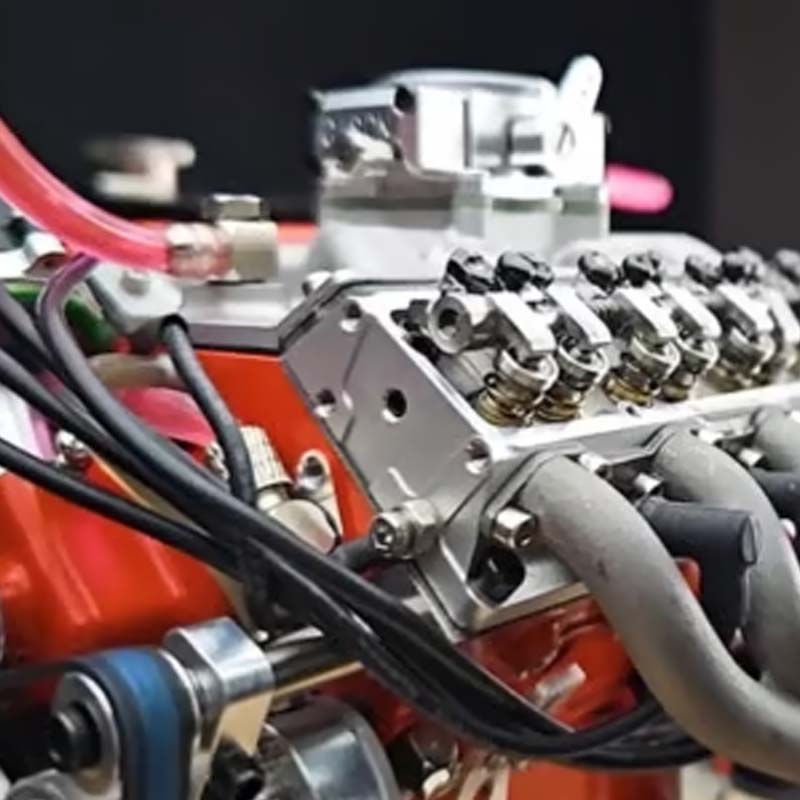 Gasoline-Powered V8 Engine Model Kit | Fully Functional Mini Motor with CDI Ignition & Precision CNC Machined Metal Parts for RC Projects | Thomler