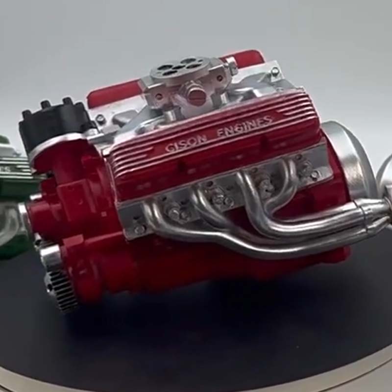 Gasoline-Powered V8 Engine Model Kit | Fully Functional Mini Motor with CDI Ignition & Precision CNC Machined Metal Parts for RC Projects | Thomler