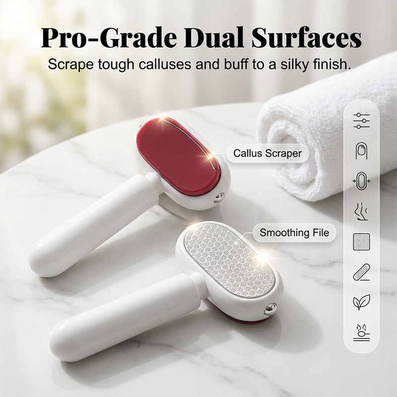 Dual-Sided Foot Callus Remover with Stainless Steel Blade for Cracked Heels, Dead Skin & Rough Feet – Ergonomic Handle Pedicure Tool | Thomler