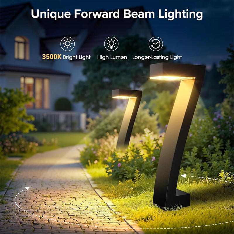 Solar Pathway Lights 4-Pack LED Garden Stakes Warm White 3500K IP65 Weather Resistant Automatic Dusk-to-Dawn for Walkways Driveways Yard | Thomler