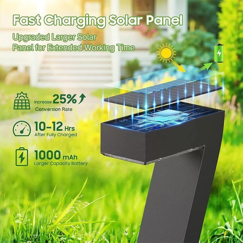 Solar Pathway Lights 4-Pack LED Garden Stakes Warm White 3500K IP65 Weather Resistant Automatic Dusk-to-Dawn for Walkways Driveways Yard | Thomler