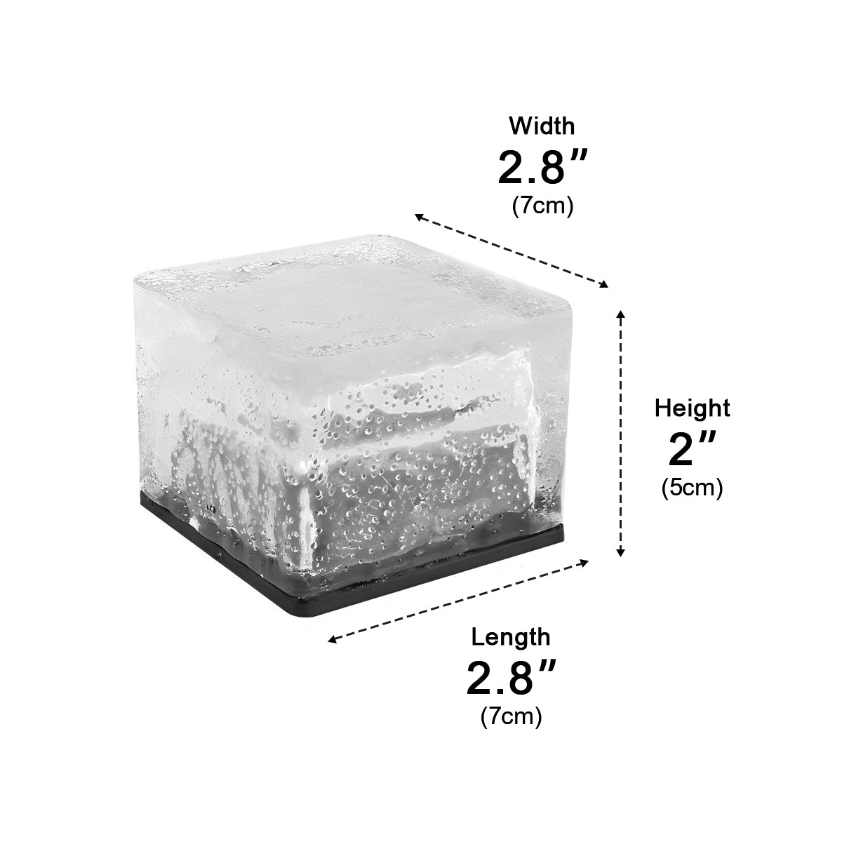 Outdoor Solar Ice Brick Light Imitation Crystal Glass 2.8 in Automatic Garden Lawn Walkway Decor Warm White Blue Green | Thomler