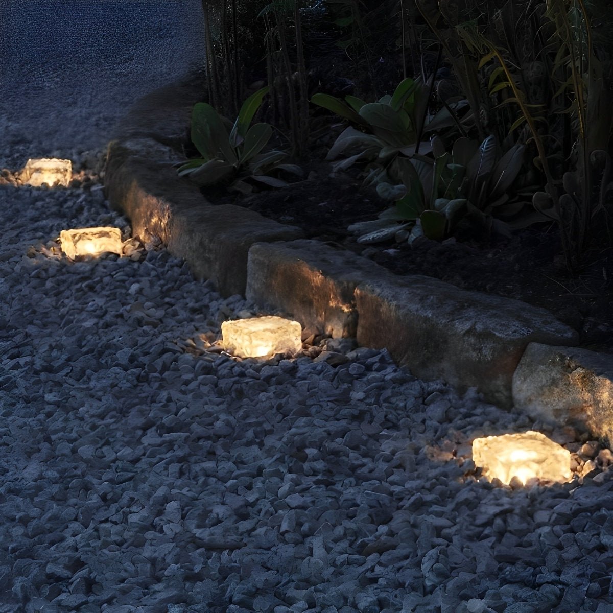 Outdoor Solar Ice Brick Light Imitation Crystal Glass 2.8 in Automatic Garden Lawn Walkway Decor Warm White Blue Green | Thomler
