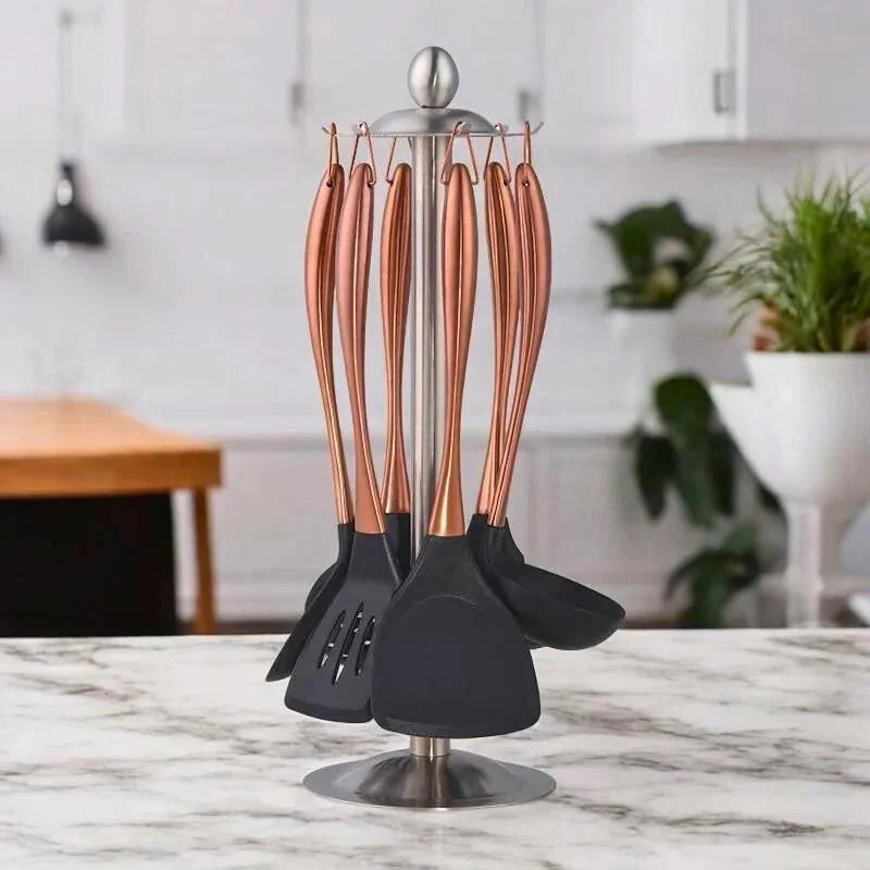 6-Piece Kitchen Tool Set Stainless Steel with Heat-Resistant Handles for Everyday Cooking & Serving | Dishwasher Safe | Thomler