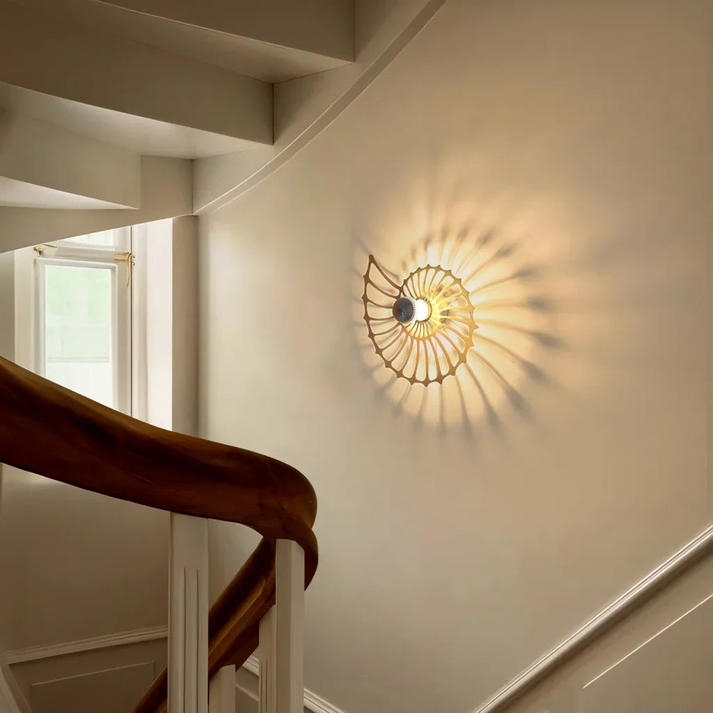Wall Lamp Ceramic LED 7.9 in Nautilus Design Gold Black Living Room Bedroom Hallway Decorative Accent Lighting | Thomler
