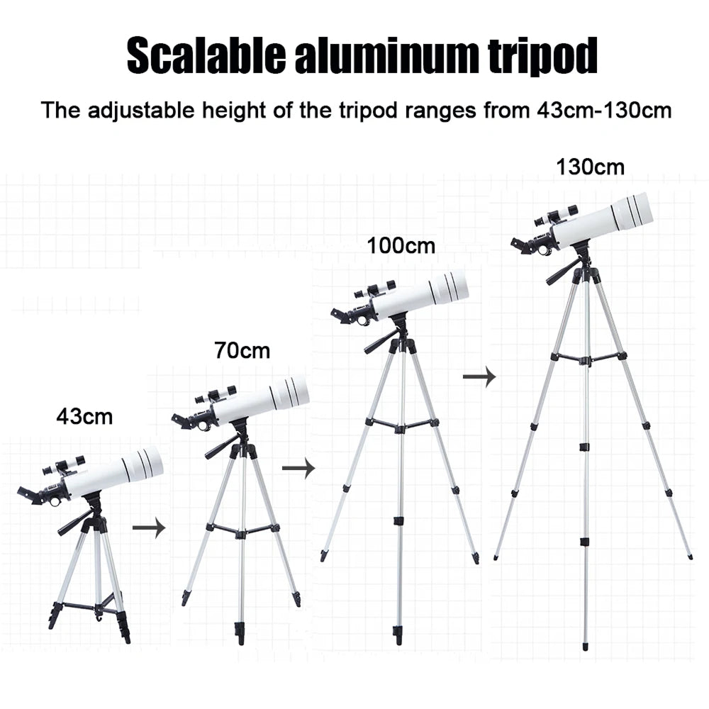 Beginner Refractor Telescope for Kids — 70mm Aperture with Adjustable Tripod & Phone Adapter | Thomler