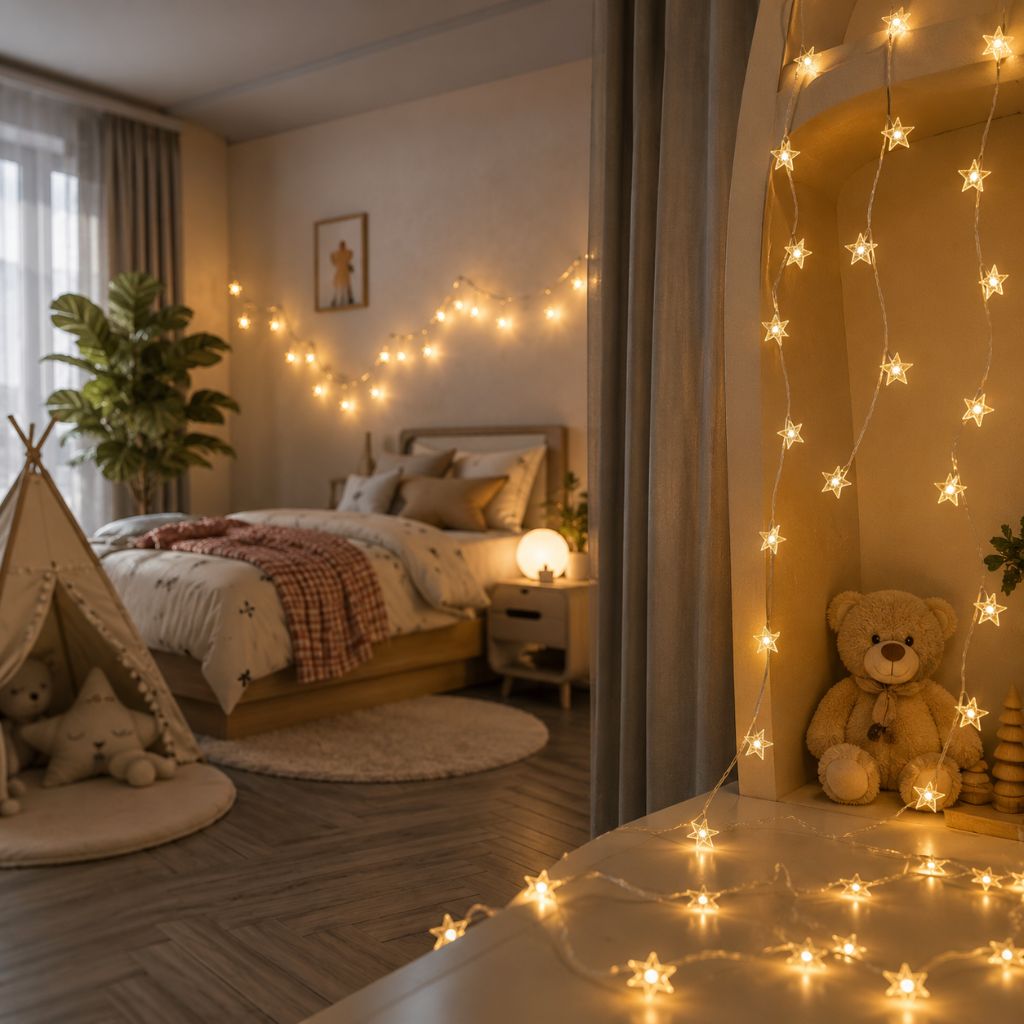 Battery Powered String Lights for Kids Room Warm White Glow Decorative LED Strand Light Bedroom Playroom Nursery Wall Decor | Thomler