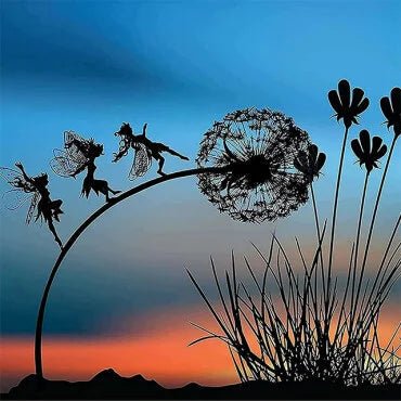 Handcrafted Metal Fairy Garden Stake – 28 in Whimsical Outdoor Sculpture for Lawn & Flower Beds | Thomler