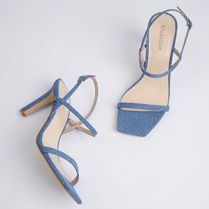 Women's Ankle Strap High Heels with Open Toe for Parties, Weddings & Date Nights | Thomler