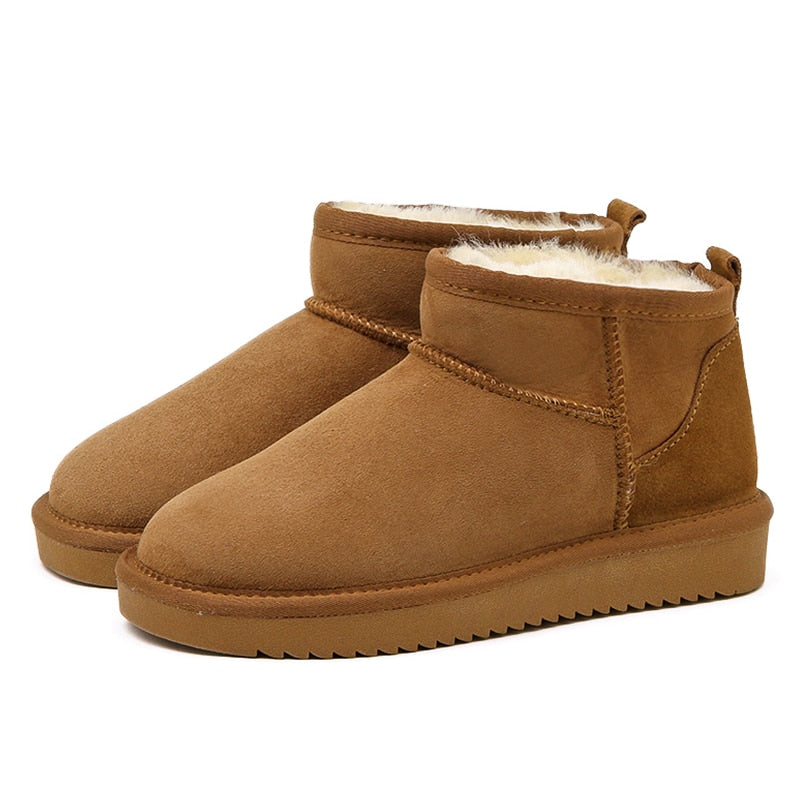 Women's Faux Fur Lined Winter Ankle Boots with Side Zipper | Warm Insulated Snow Booties for Cold Weather | Non-Slip Sole | Thomler