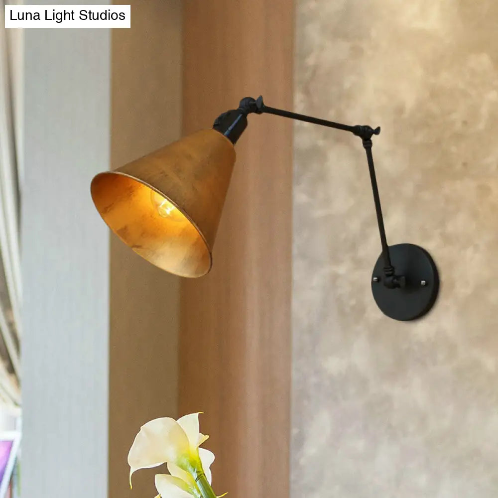 Swing Arm Wall Light Fixture Industrial Metal Sconce Adjustable for Living Room Bedroom Bedside Reading | Thomler