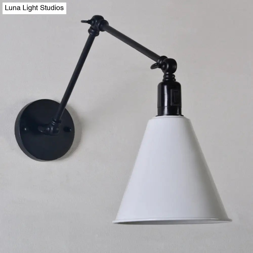 Swing Arm Wall Light Fixture Industrial Metal Sconce Adjustable for Living Room Bedroom Bedside Reading | Thomler