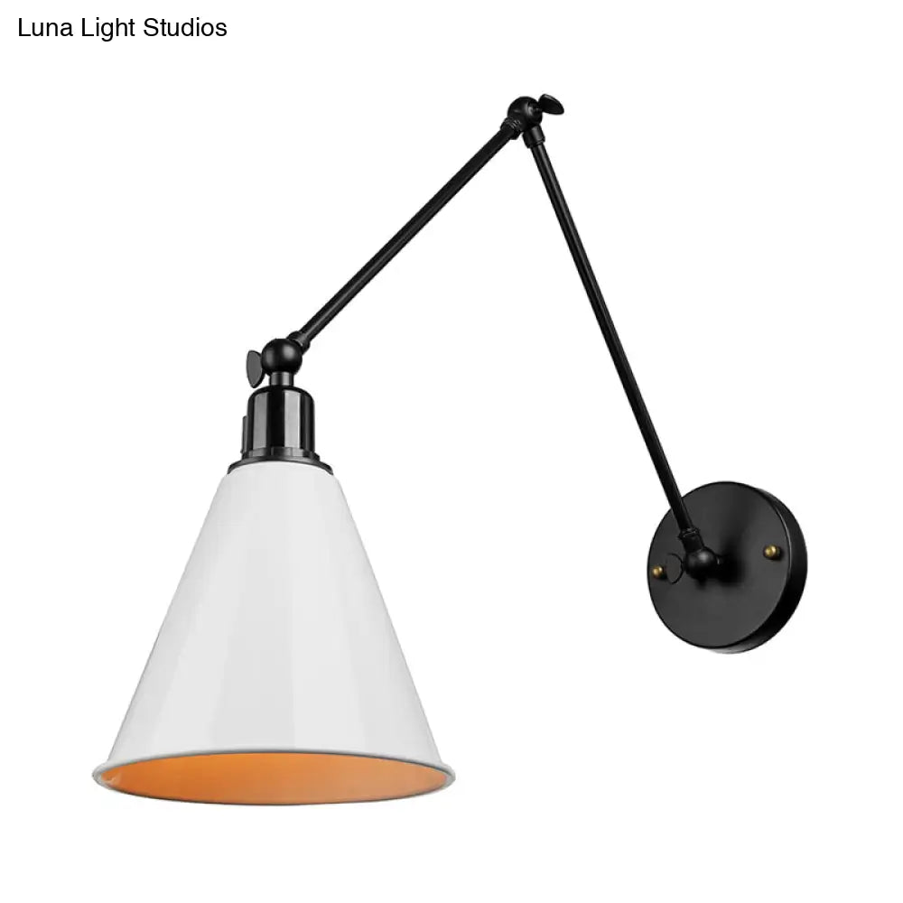 Swing Arm Wall Light Fixture Industrial Metal Sconce Adjustable for Living Room Bedroom Bedside Reading | Thomler