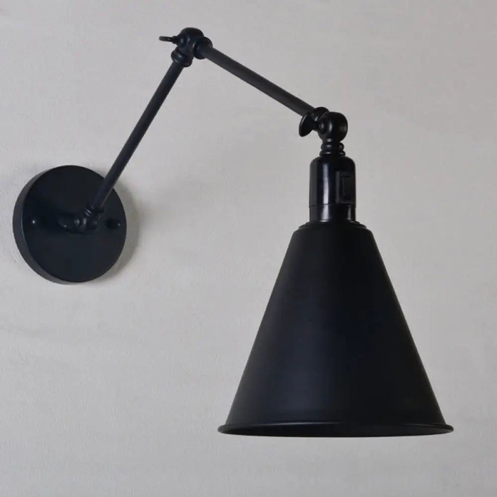 Swing Arm Wall Light Fixture Industrial Metal Sconce Adjustable for Living Room Bedroom Bedside Reading | Thomler